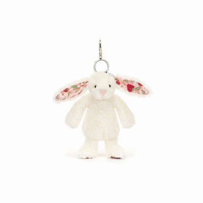 Jellycat Blossom Cream Bunny 'Berry' Bag Charm Australia | 092364BLY